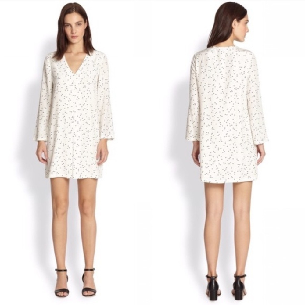 Theory Trenta Silk V Neck Shift Dress